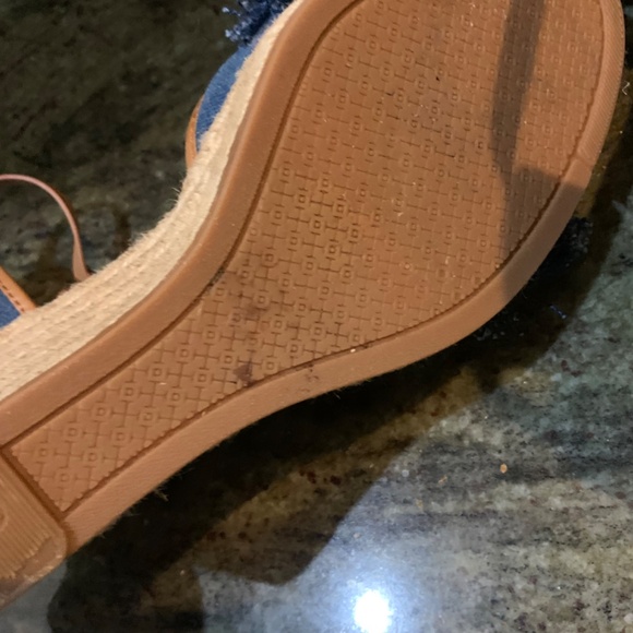 Tory Burch Blue Denim Wedges - Picture 3 of 7